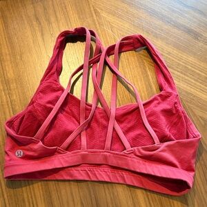 lululemon athletica Red Strappy Sports Bra